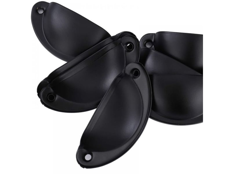  Poignée de tiroir bouton porte coquille poignée en forme de coquille décoration porte meuble tiroir armoire placard avec vis 20 pièces noir  - Conforama B