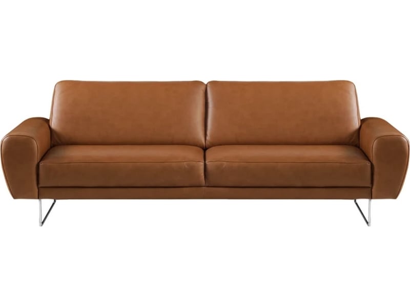 Canapé 3 Places + Fauteuil En Cuir Véritable - Style Industriel Marron - 200x89x85 Cm - Confort Max