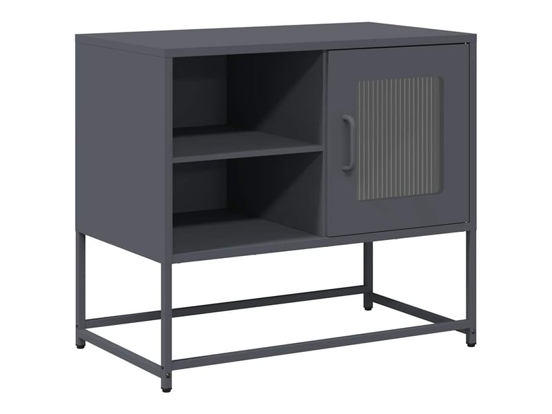  Meuble tv - banc tv - meuble de rangement anthracite 68x39x60,5 cm acier  - Conforama A