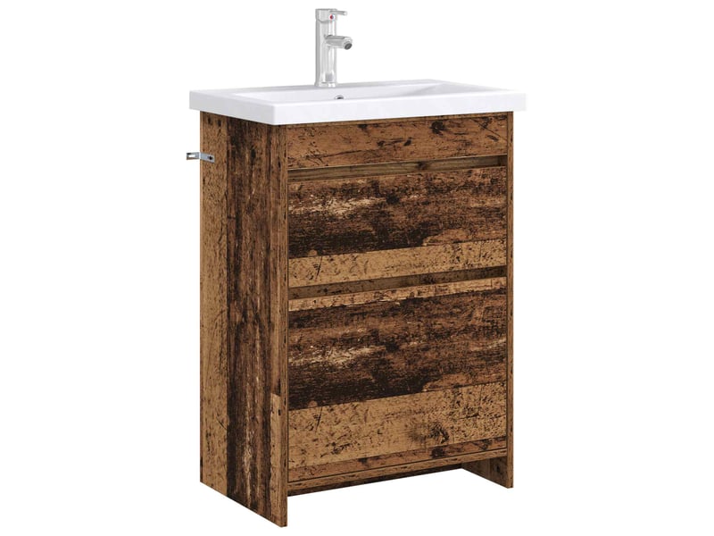  Meuble sous lavabo de salle de bain, commode bois ancien shl9137  - Conforama C