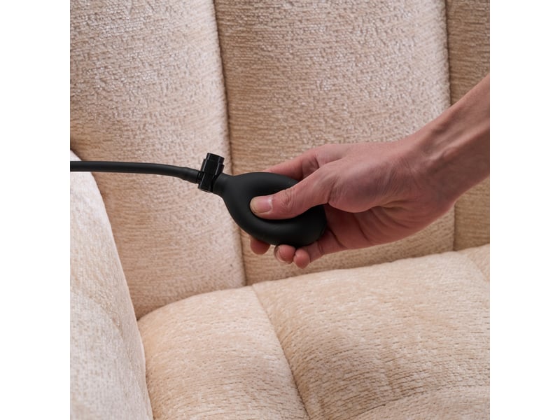  Fauteuil à bascule d'allaitement en chenille beige avec dossier haut et coussin d'air réglable  - Conforama W
