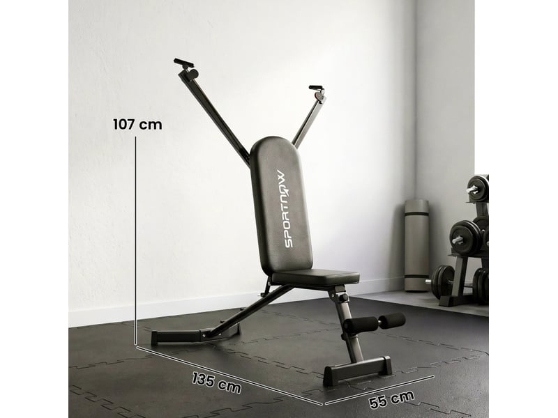  Banc de musculation pliable 135x130x107 cm réglable métal noir  - Conforama C