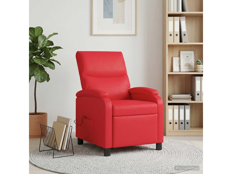 Vidaxl fauteuil de massage inclinable rouge simili cuir - Conforama B