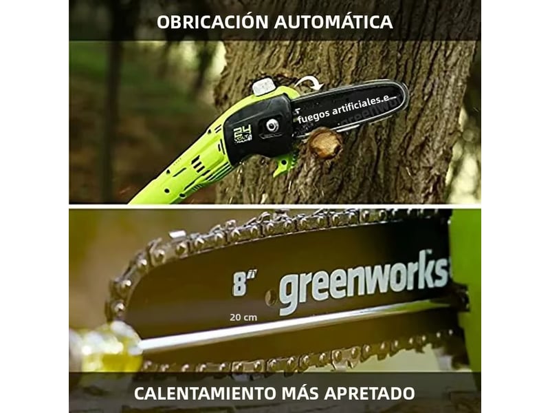  Greenworks 24 v 2 en 1 scie à poulies et taille-haie avec bandoulière scie à poulies de 8 pouces et tondeuse 51 cm avec batterie 2 ah et chargeur  - Conforama E