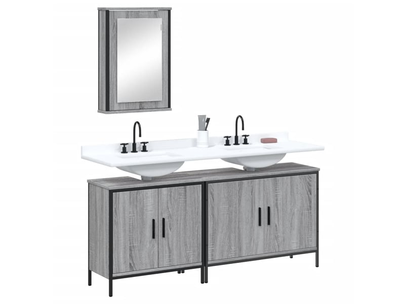 Ensemble de meubles de salle de bain 3 pcs sonoma gris cf63822 - Conforama B