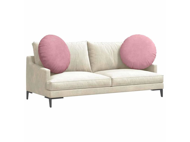  Lot de 2 coussins de siège, coussins décoratifs velours rose ø60 x 21 cm cf59914  - Conforama C