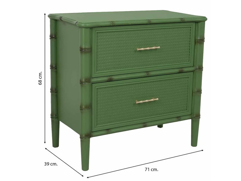  Table de chevet en bois vert 71x39x68 cm h  - Conforama C