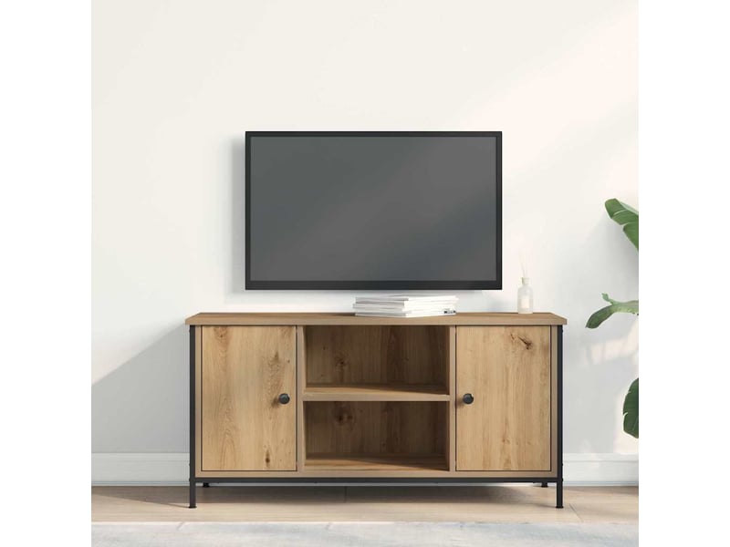  Meuble tv - banc tv - meuble de rangement 100 x 40 x 50 cm chêne artisanal bois d'ingénierie  - Conforama D