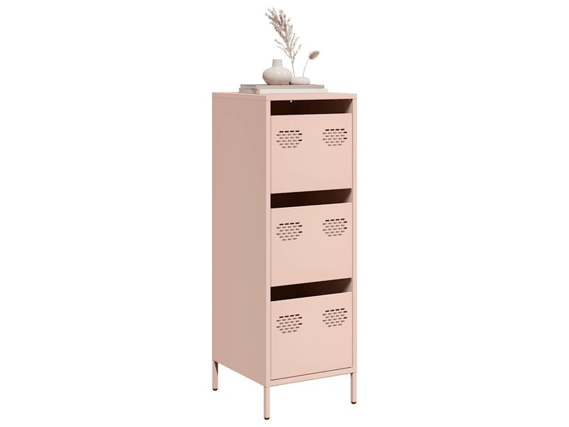 Buffet haut - bahut - meuble de rangement rose 39x35x103,5 cm acier  - Conforama B
