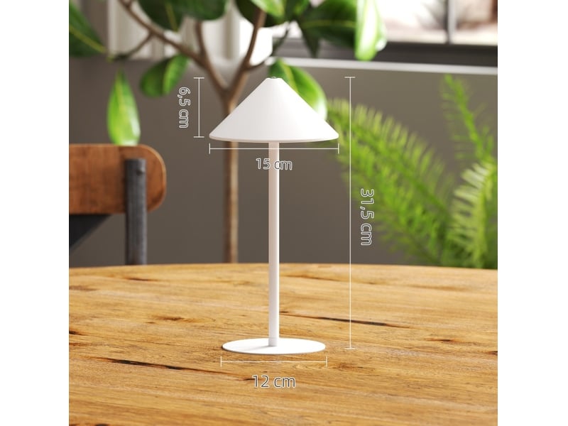  Lot de 2 lampes de table led 15x15x31,5 cm tactiles rechargeables en métal blanc  - Conforama E