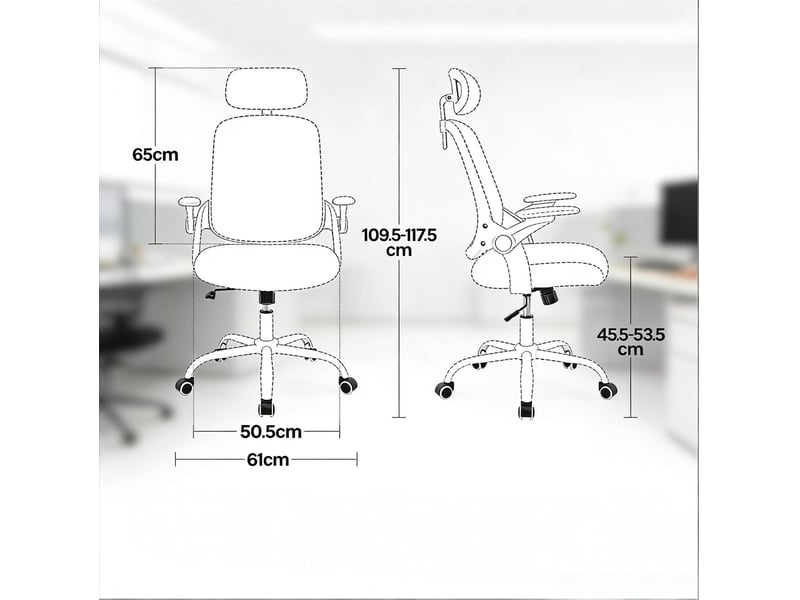 Fauteuil de bureau ergonomique 63,5 x 47 cm – rose – appuie-tête, accoudoirs 3d et dossier haut - Conforama C
