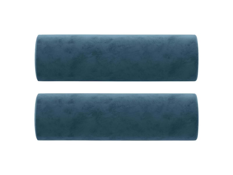  Lot de 2 coussins décoratifs bleu ø15x50 cm velours cf60858  - Conforama A