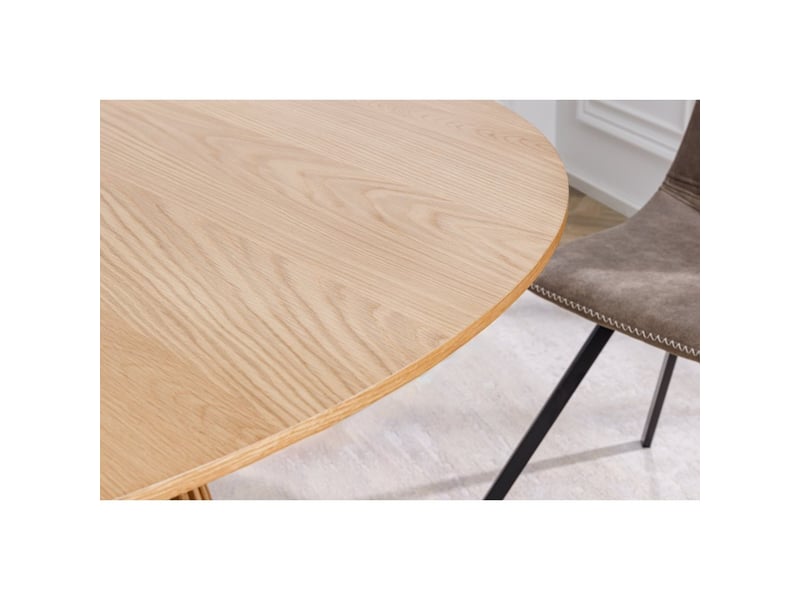  Table kanova 140 cm – plateau rond en chêne clair et pied central design – style contemporain  - Conforama D