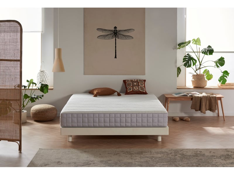  Matelas à mémoire de forme au gel luxury carcassonne - mi-ferme, 5 cm de mémoire de forme au gel, fibres naturelles 8435720070156 - Conforama D