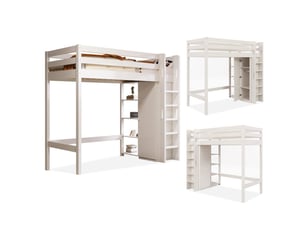 Lit mezzanine 90x200 cm coloris blanc
