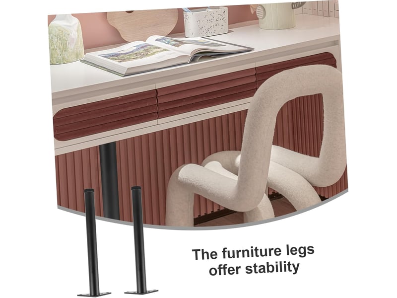  4pièces table basse métal support de courts pour meubles remplacement pour table de chevet  - Conforama C