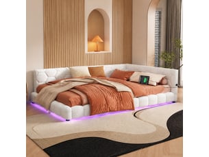 Lit banquette 140x200 cm coloris blanc