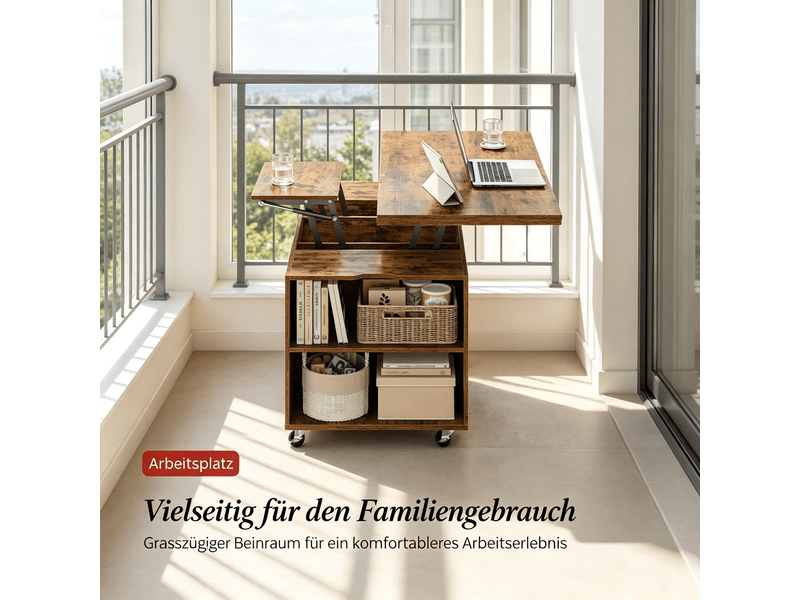  Table à manger plateau relevable table repas mobile roulettes verrouillables  - Conforama D