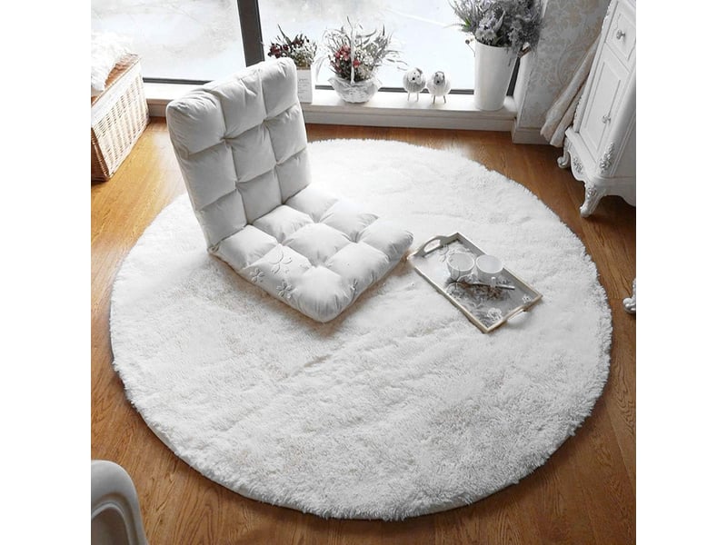  (blanc, 160cm)tapis rond chambre tapis salon anti slip doux moelleux tapis shaggy tapis de sol grand pour couloir DNUIT001623M-SCM - Conforama C