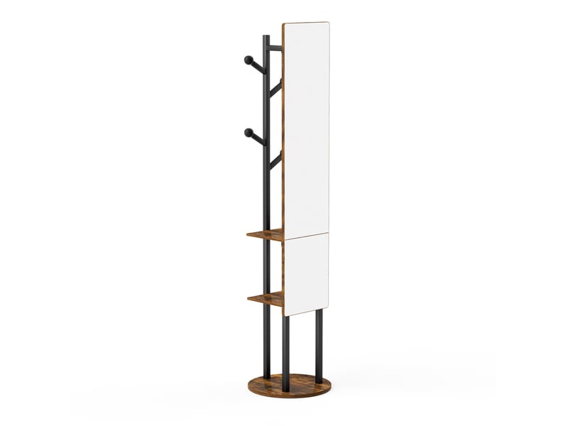  Porte-manteau avec miroir sur pied rotatif 360° acier et panneaux 40 x 40 x 174 cm W3148P440951 - Conforama B