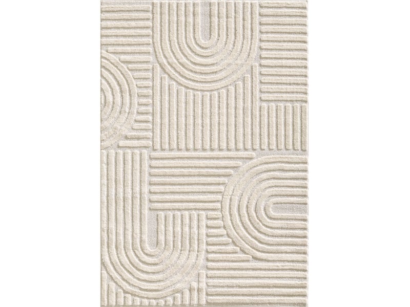 Tapis à relief lena crème 120x170cm ART1201701121CREAM - Conforama A