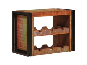 Étagère à vin, casier à bouteilles mural marron 60 x 45 x 33 cm bois récupéré massif cf41329