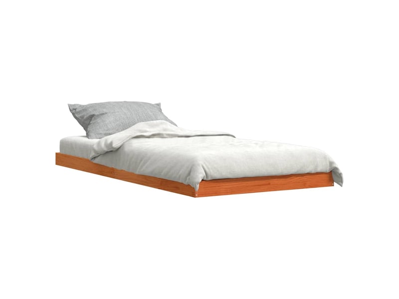  Lit simple- lit adulte -  cadre de lit sans matelas  marron 100x200cm bois pin massif  - Conforama B