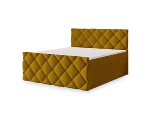 Lit avec rangement 180x200 cm <strong>MASSENO</strong> <strong></strong> coloris jaune