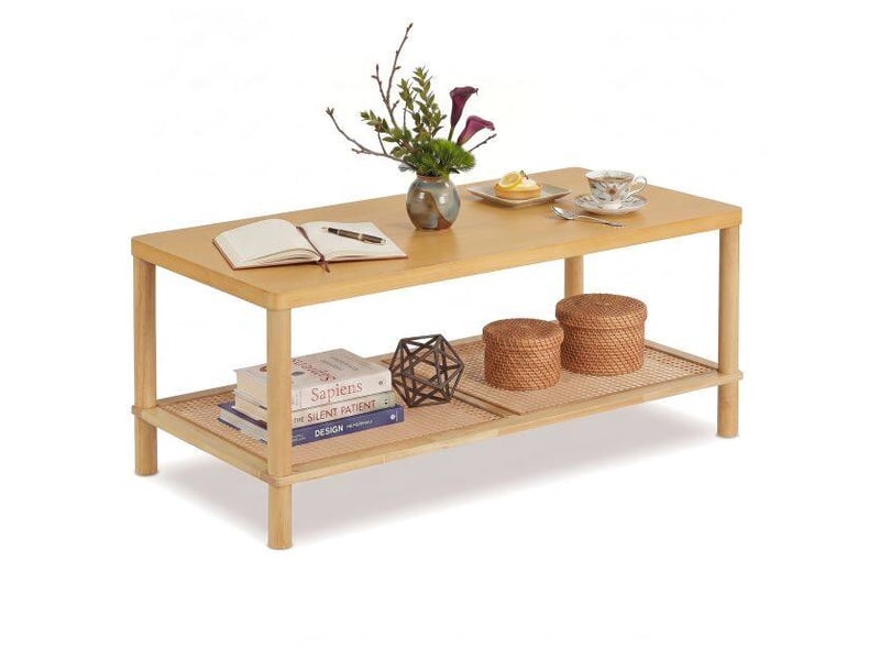  Plateau en verre trempé, table basse rectangulaire avec pieds métalliques croisés pour salon ou bureau  - Conforama A