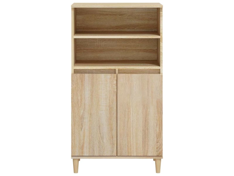  Buffet haut - bahut - meuble de rangement chêne sonoma 60x36x110 cm bois d'ingénierie  - Conforama C