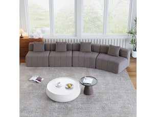 Canapé droit fixe <strong></strong> <strong></strong> 4 places Tissu gris