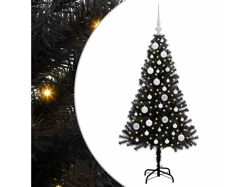 Sapin de noël, arbre de noël noir 120 cm pvc cf61538 - Conforama A