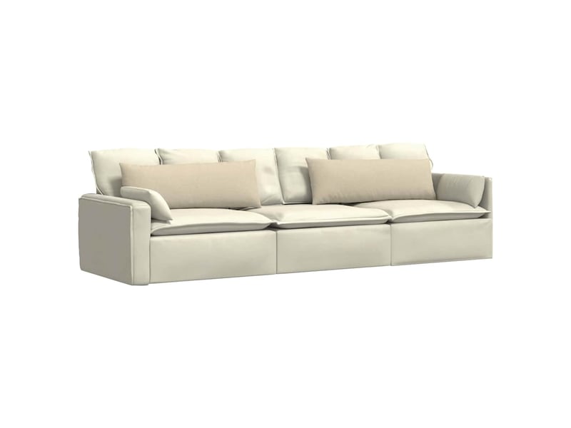  Lot de 2 coussins de canapé, coussins décoratifs tissu crème 120 x 40 cm cf58806  - Conforama C