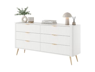 Buffet   6 tiroir(s) DMORA Hali - 163 cm coloris blanc 