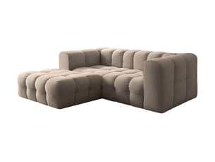 Canapé d'angle gauche fixe LOUNGITUDE MILOE 3 places Velours Taupe