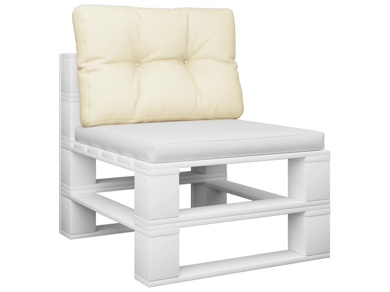  Coussin de palette, coussin de chaise, coussin de canapé crème 50x40x12 cm tissu cf55332  - Conforama C