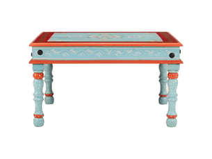 Table basse rectangulaire coloris bleu  