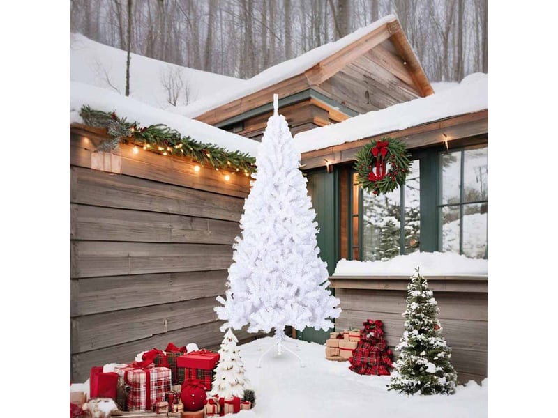  Sapin de noël - arbre de noël artificiel avec branches épaisses blanc 210cm pvc  - Conforama A