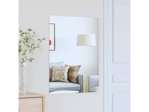 Miroir rectangulaire à fixer coloris argenté <strong></strong> <strong></strong> - 80 cm x 60 cm