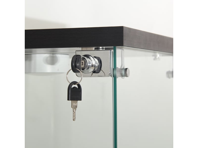  Vitrines en verre 86x40x36.5 cm, armoires de rangement verticales en verre, vitrine verre avec led, adaptées aux salons, chambres, bureaux, noir  - Conforama R