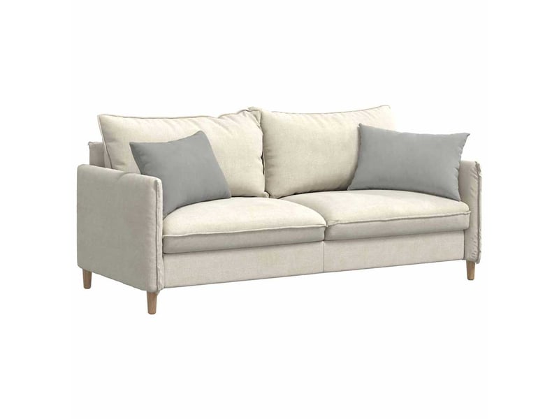  Lot de 2 coussins de canapé, coussins décoratifs tissu gris clair 60 x 40 cm cf58843  - Conforama C