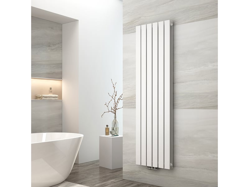  Emke radiateur eau chaude en acier tube plat radiateur mural blanc 160 x 46 cm 1449w double couche  - Conforama B