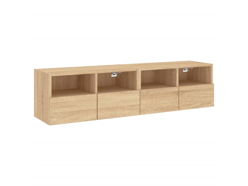  Meubles tv - banc tv - meuble de rangement muraux 2 pcs chêne sonoma 60x30x30cm bois ingénierie  - Conforama A