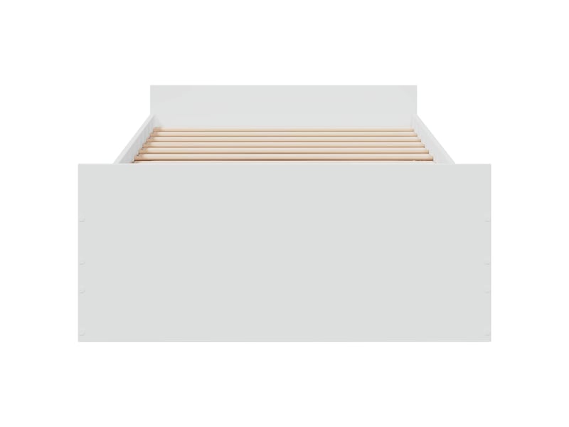  Lit simple- lit adulte -  cadre de lit avec rangement blanc 80 x 200 cm bois d'ingénierie  - Conforama C