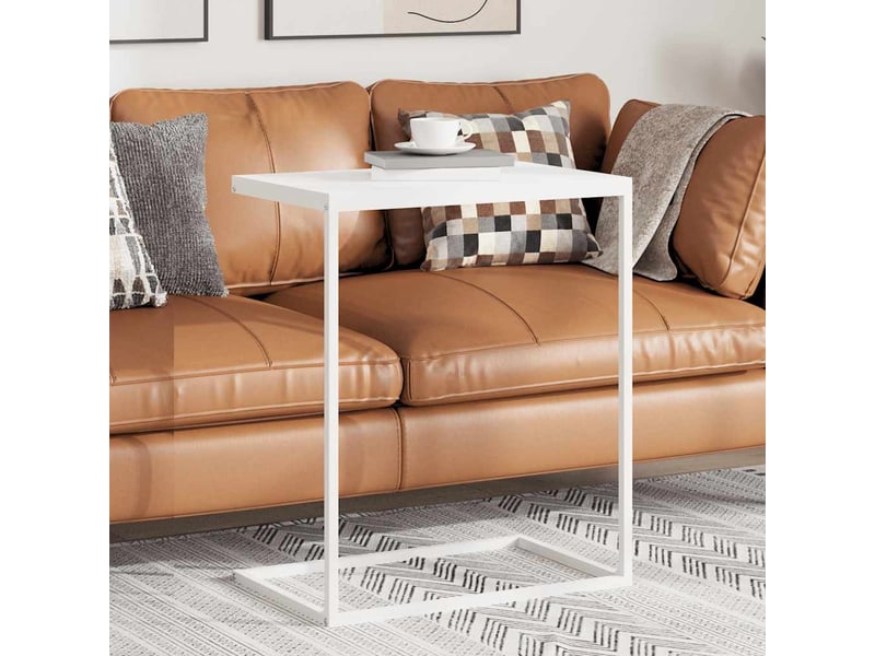  Table d'appoint | bout de canapé table basse blanc 55x35x66 cm bois d'ingénierie shl5086  - Conforama B