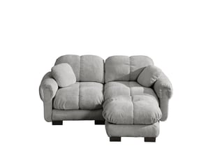 Canapé d’angle réversible 2 places en chenille gris clair – 190 x 149 x 90 cm