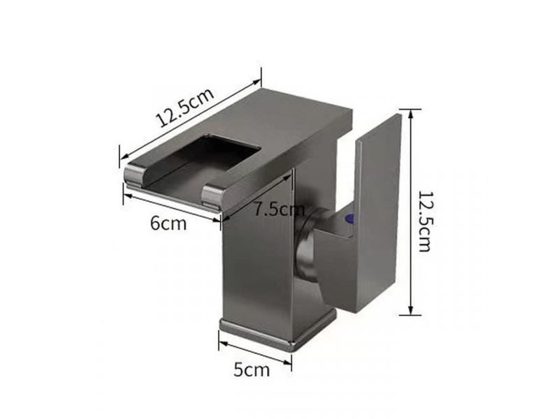 Robinet mitigeur de salle de bain noir avec éclairage led cascade - mitigeur de salle de bain - Conforama D
