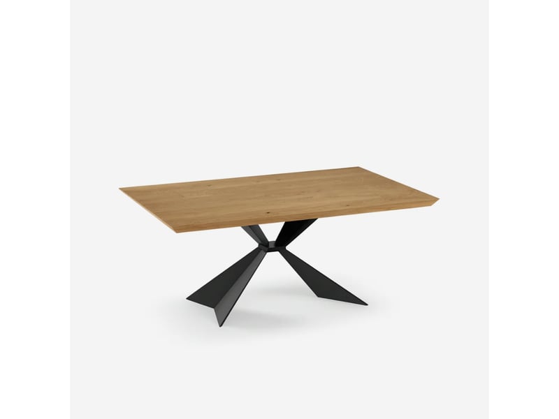 Table de salle à manger fixe 200x100 en bois et métal taurus - chêne - Conforama A