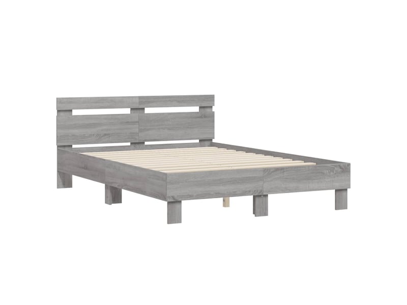  Lit double- lit adulte -  cadre de lit sans matelas sonoma gris 135x190 cm  - Conforama B