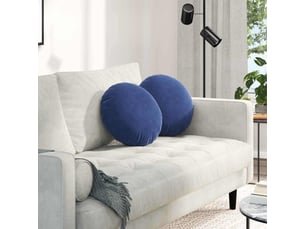 Lot de 2 coussins de siège, coussins décoratifs bleu police ø 40 x 13 cm velours cf59925